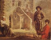 Louis Le Nain Peasants at their Cottage Door painting